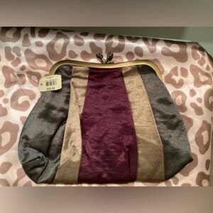 Bath & Body Works 👛 Vintage Silver/Gold/Purple Clutch - BRAND NEW W TAGS